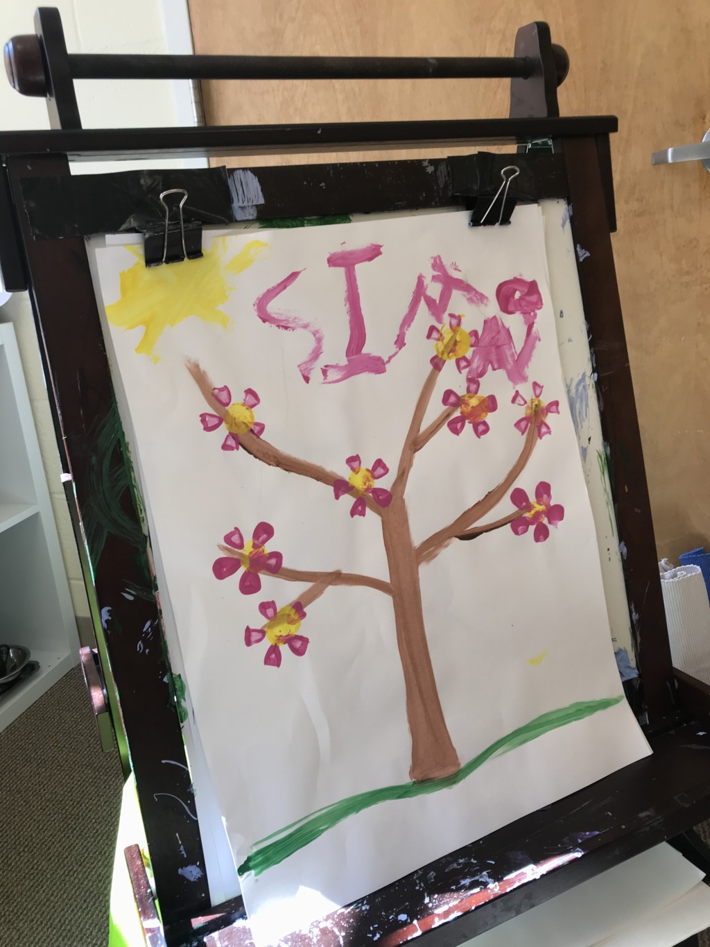 cherry blossom tree painting art kids