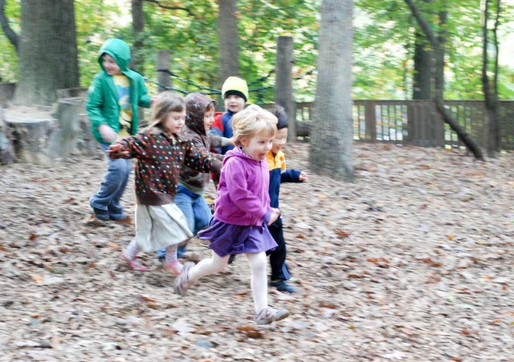 Acorn Hill Waldorf Kindergarten and Nursery in Silver Spring offers kids plenty of free play outdoors