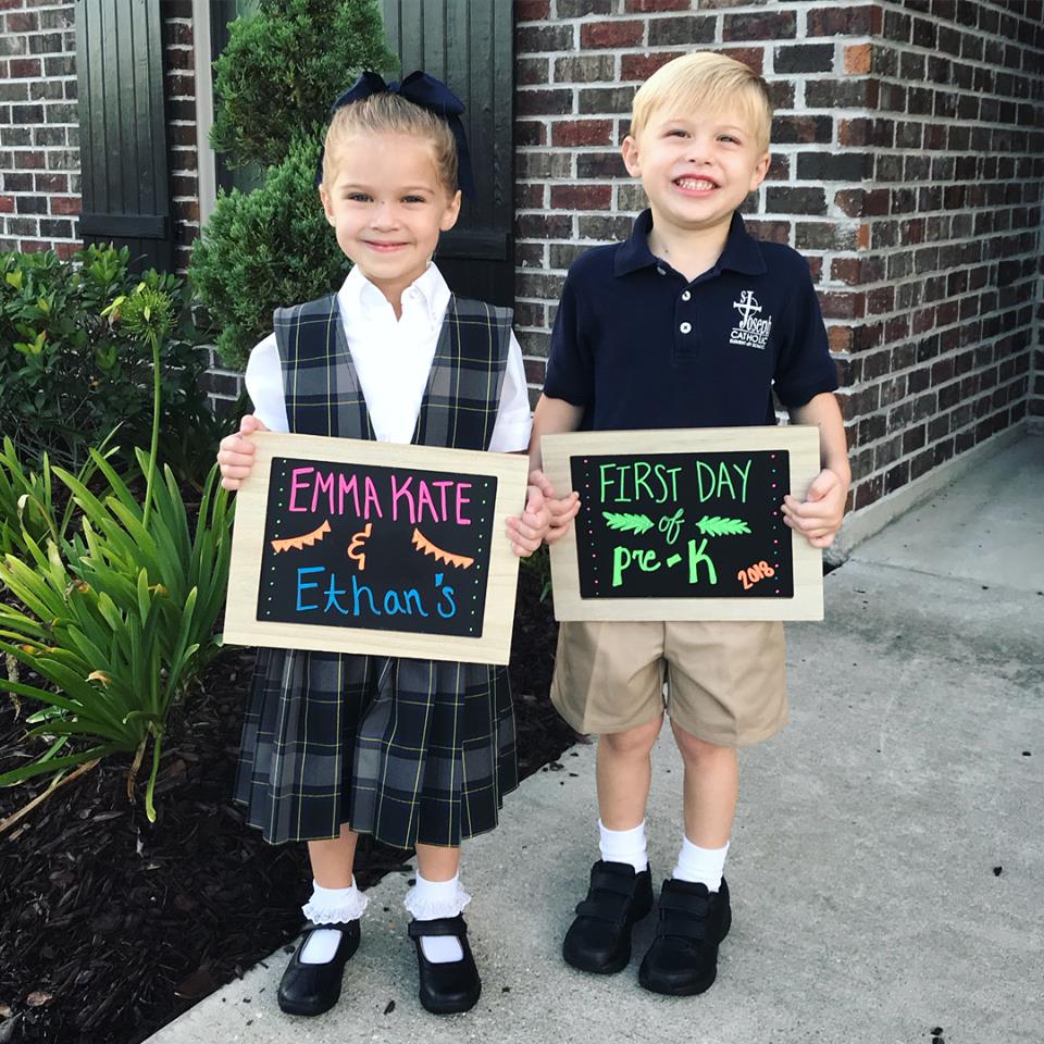back to school pictures chalkboard sign