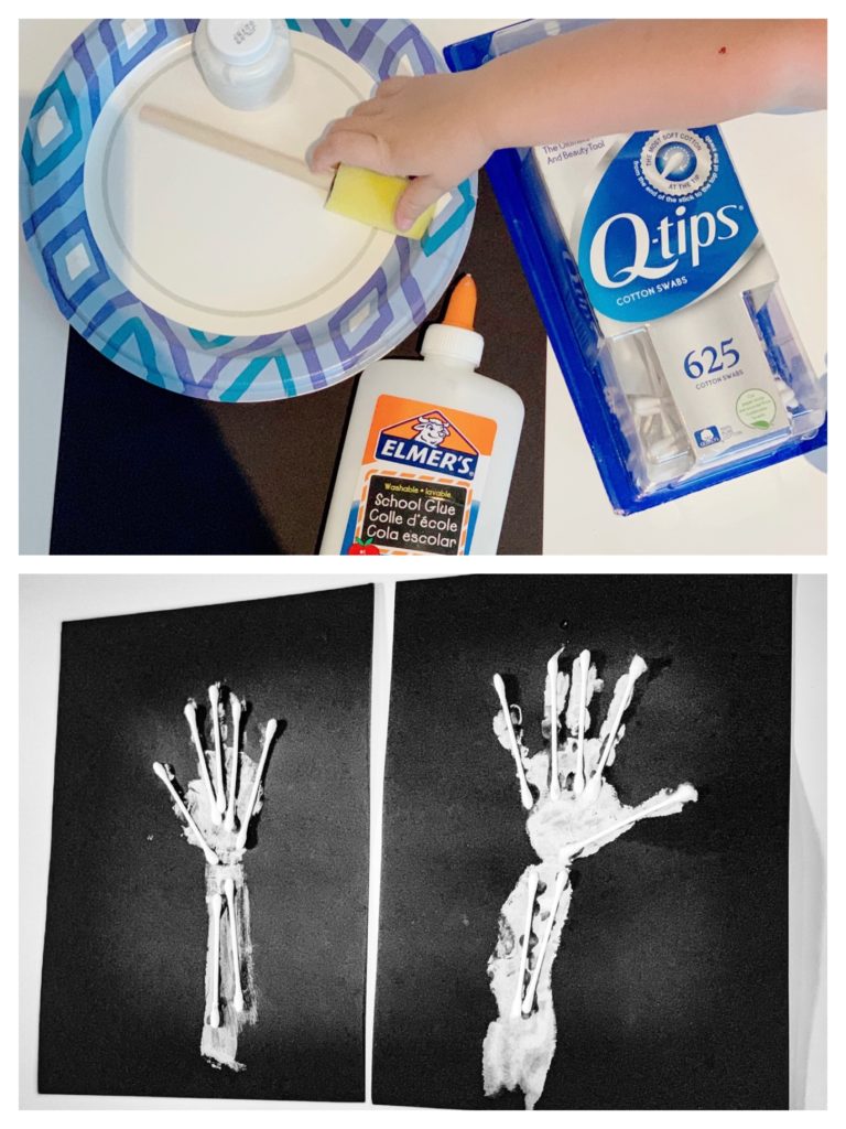 Q Tip Skeleton Halloween Craft
