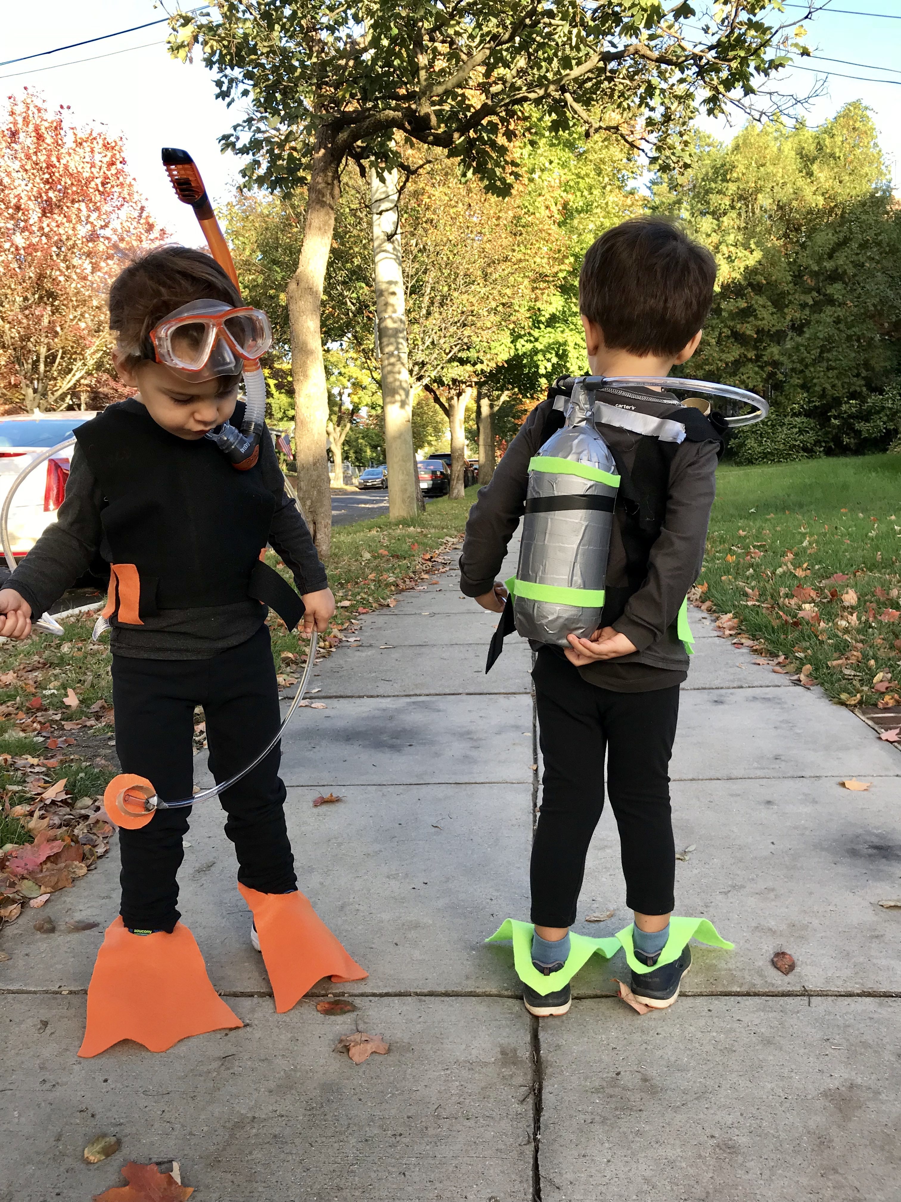 The kids created their own costumes with duct tape and felt