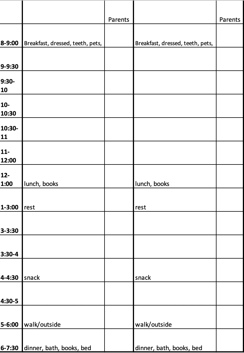 everyone's daily schedule